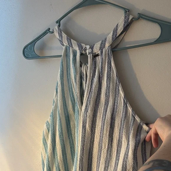 VTG O'Neill Blue and White Backless Dress - Picture 3 of 5